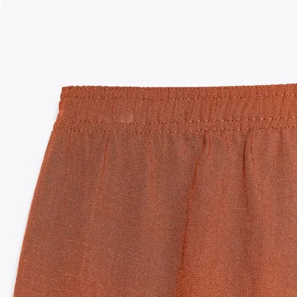 Zara Women's Terracotta Wide Leg Pants - Picture 6 of 8